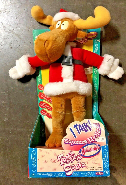 Christmas Rocky BULLWINKLE 13" Santa Talking Moose Plush Stuffed Animal JusToys