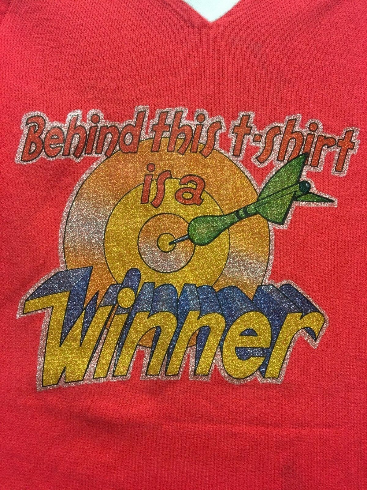 BEHIND THIS T SHIRT IS A WINNER SHIRT VINTAGE NOS SLOGAN T SHIRT SIZE S SNEAKERS