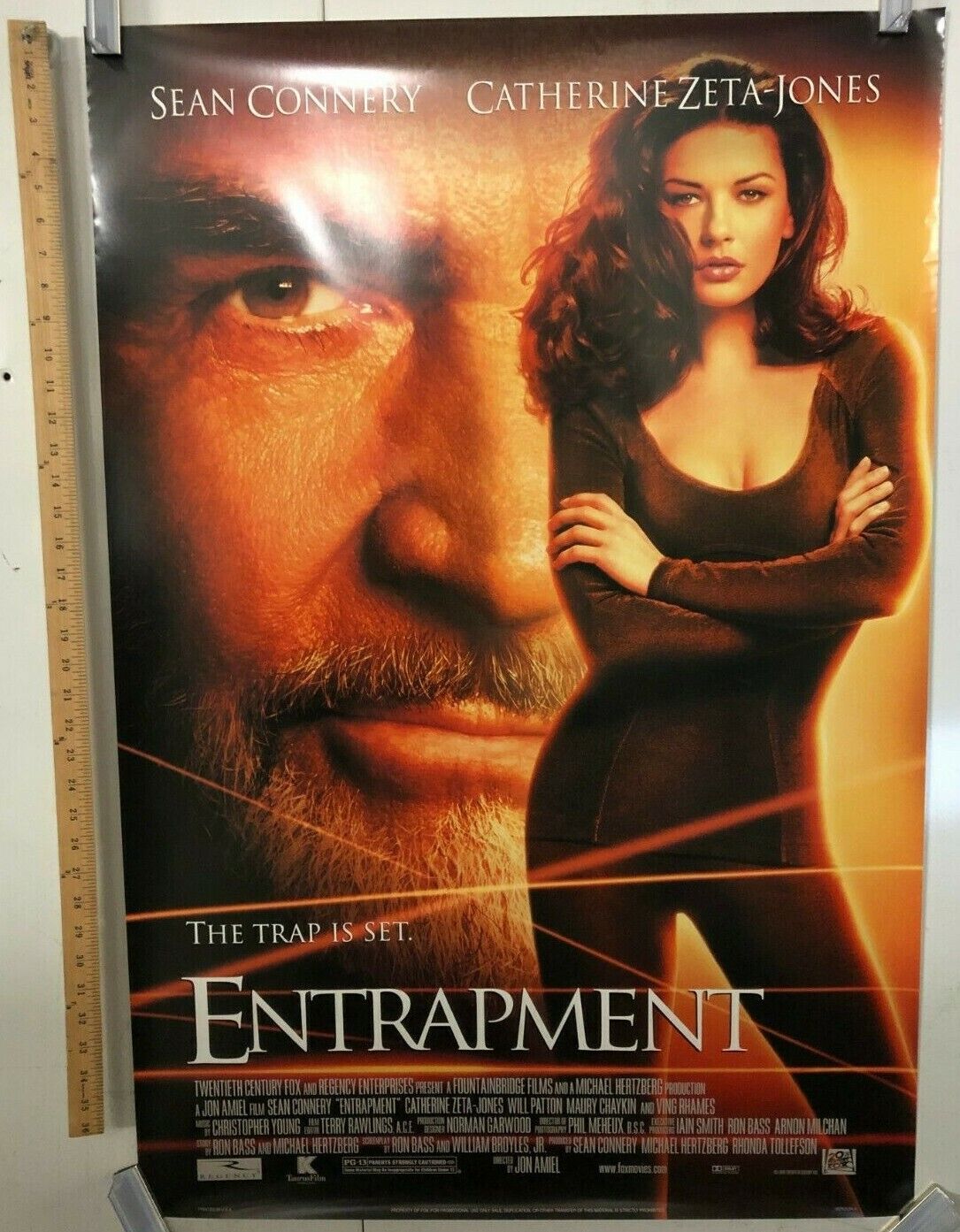 Entrapment Original Movie Promo Poster One Sheet 27x40 Single Sided Sean Connery