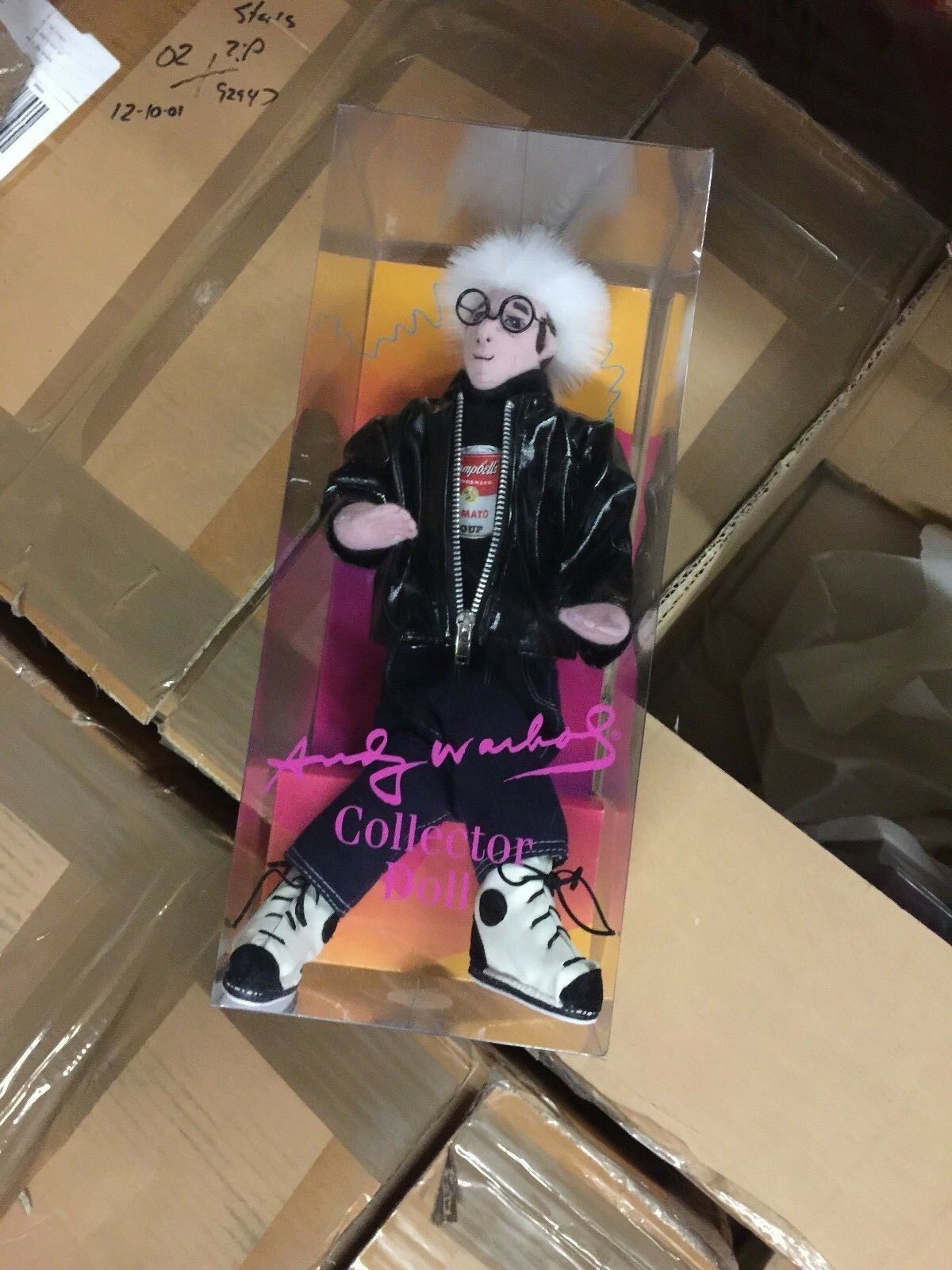 2000 OFFICIAL ANDY WARHOL COLLECTOR DOLL PLUSH CAMPBELL SOUP BASQUIAT NIB