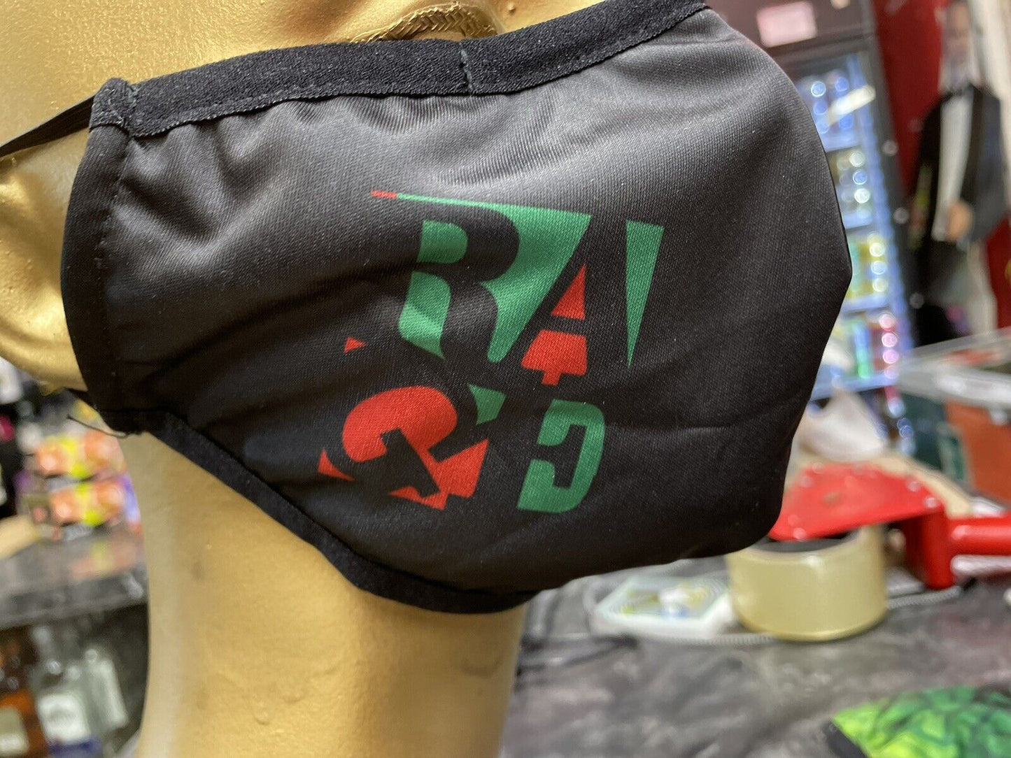 BLACK RED GREEN RAGE R.A.G.E BLACK MASK WASHABLE CUSTOM FUNNY JOKE RARE RATM