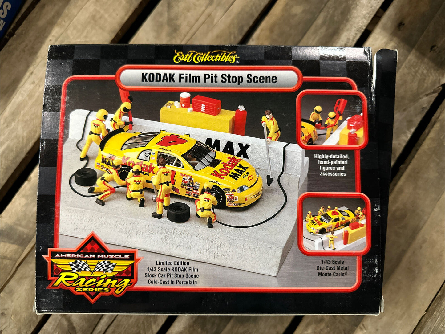 American Muscle Racing Porcelain Cold Cast  1/43 Kodak Film Pit Stop Scene COOL