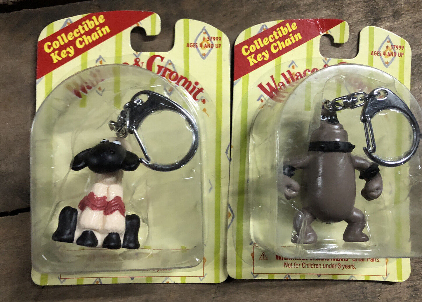 1989 Wallace & Gromit Key Chain Figure Sealed On Card Vintage preston & sheep