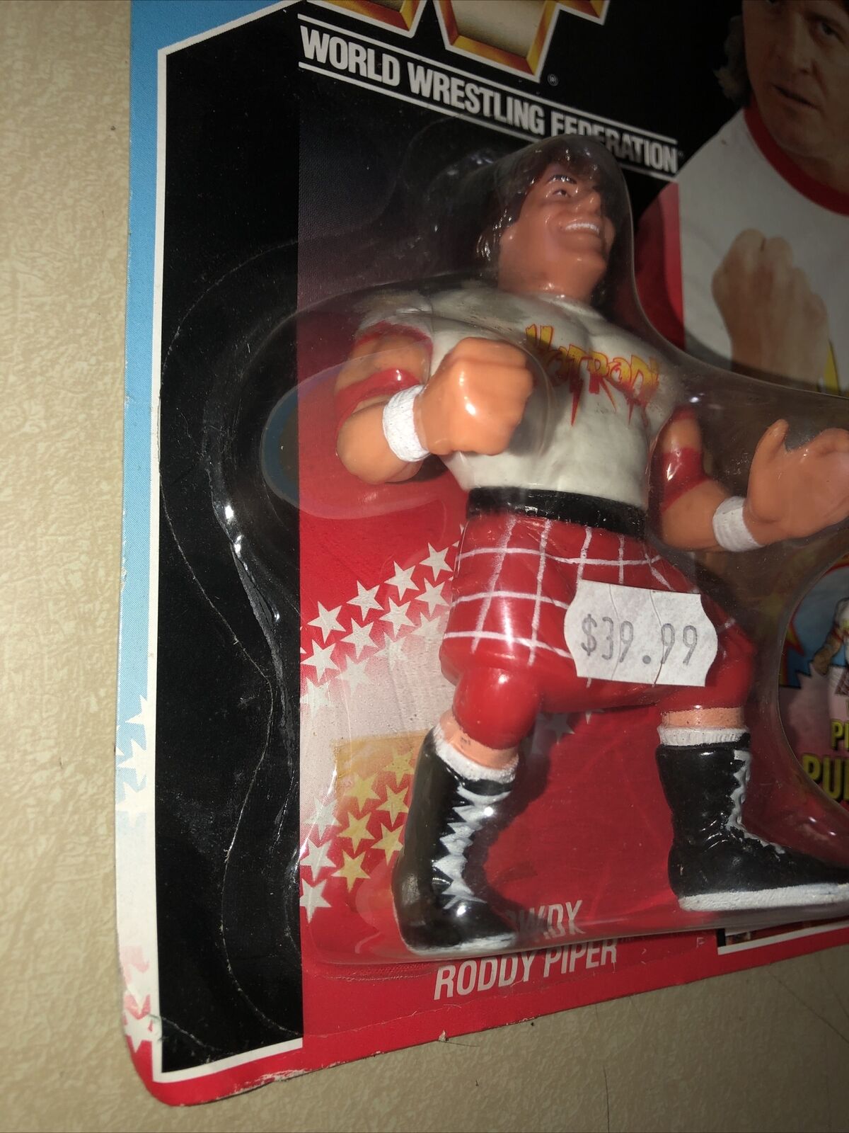 WWF WWE VINTAGE HASBRO ROWDY RODDY PIPER FIGURE 1990 RARE SEALED SERIES 1