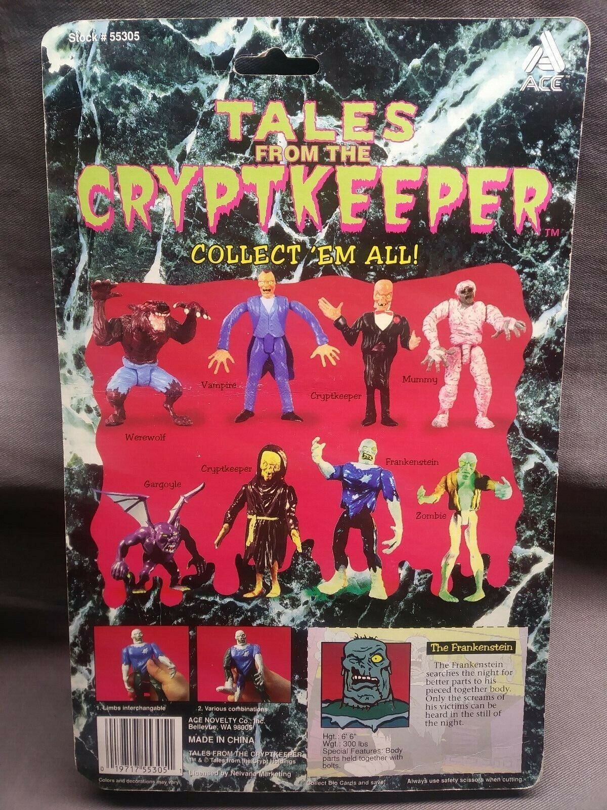 1993 Tales From The Cryptkeeper Frankenstein  Action Figure Ace Novelty 