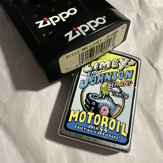 Zippo - 2005 - Limey Johnson Motor Oil Unstruck WINDPROOF