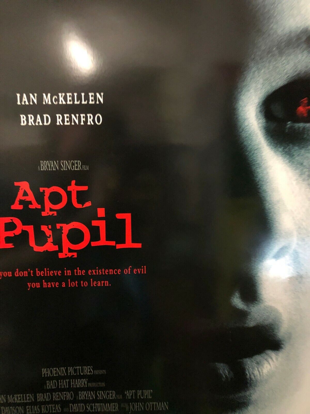 "Apt Pupil" Original Movie Theater Promo Poster 1998 Tri Star Stephen King