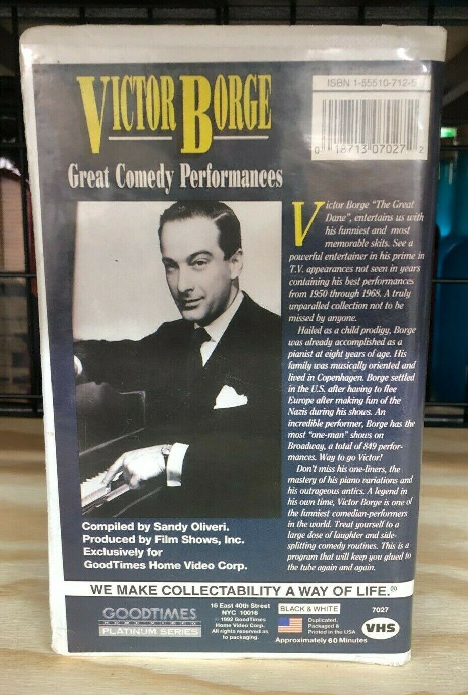 1992 Goodtimes Home Video VHS Victor Borge "Great Comedy Performances" B&W