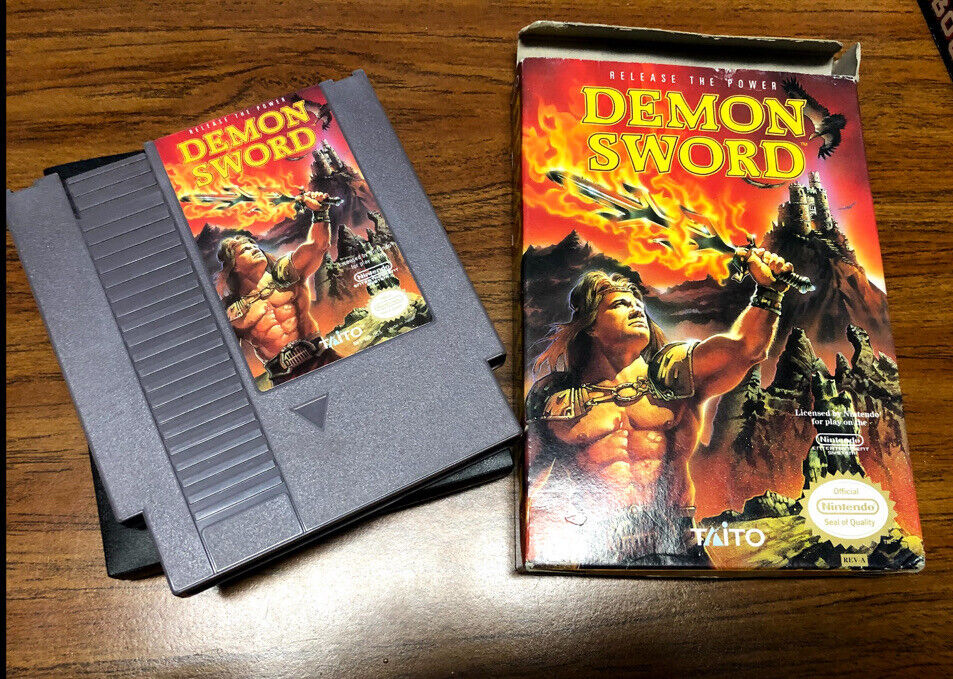 Demon Sword (Nintendo NES 1988) Game & Box (nes) Taito Release The Power