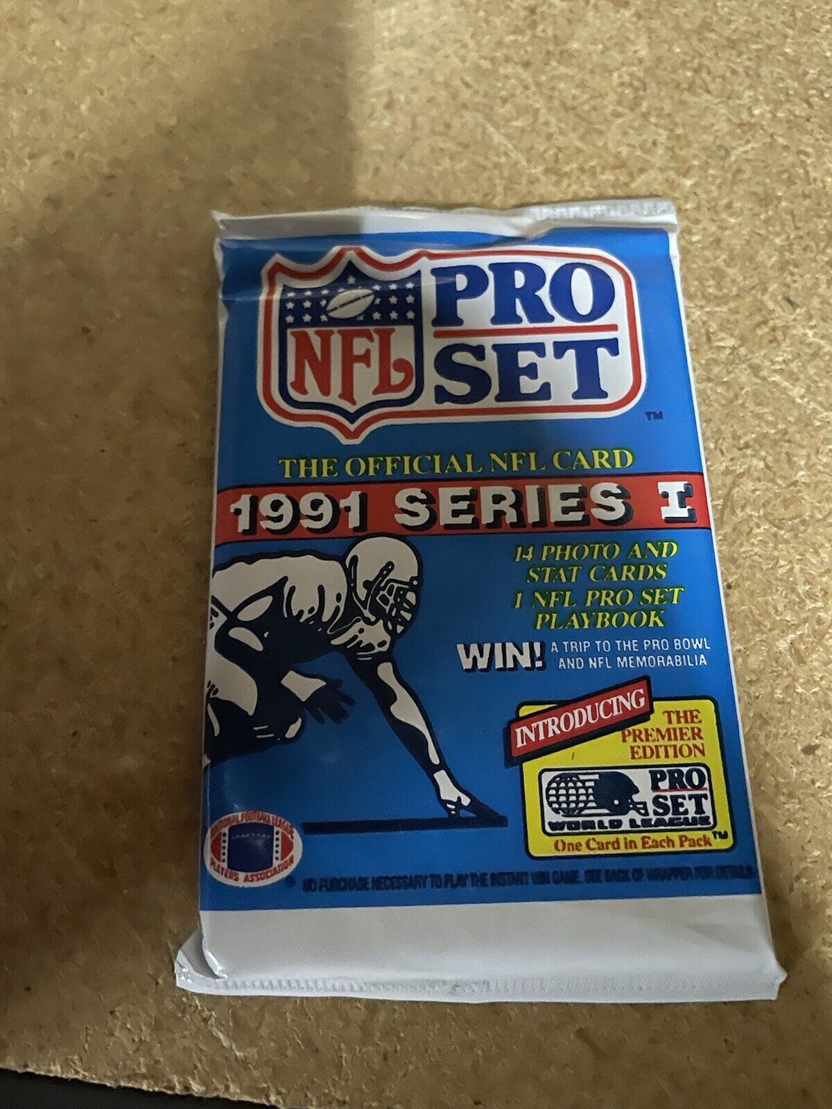 1991 PRO SET NFL FOOTBALL SERIES 1 SEALED WAX PACK RARE World League CArd per