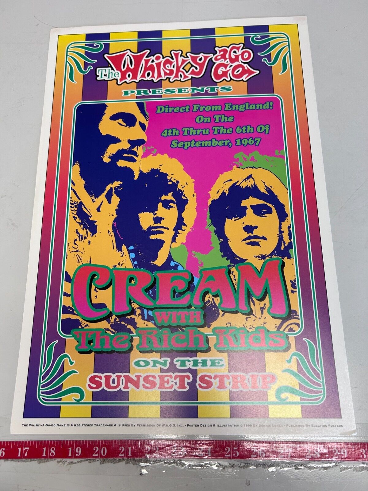 Dennis Loren - 1999 - Cream Concert Poster W/ The Rich Kids @ Whisky A Go-Go LA