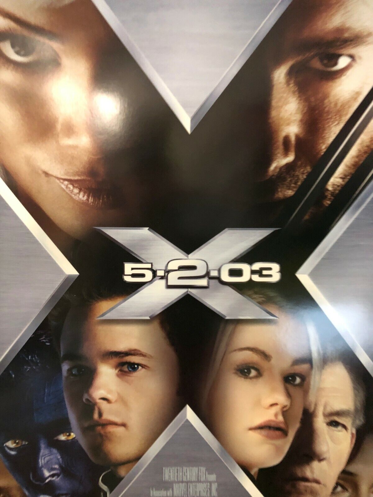 X Men 2 Original Movie Theater Promo Poster Hugh Jackman Wolverine Marvel 2003