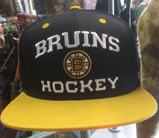 Boston Bruins HOCKEY NHL BLACK YELLOW RETRO COLORS Adjustable Snapback by Reebok