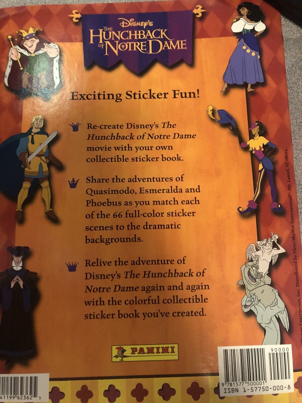 Disney's Hunchback of Notre Dame Sticker Book MINT INCLUDES MINT STICKERS*RARE*