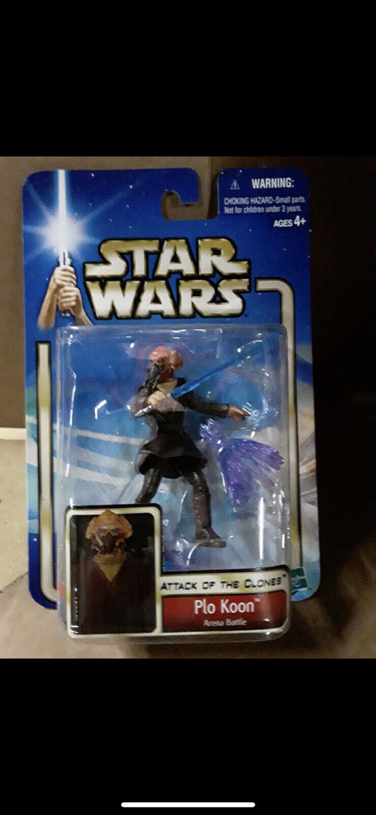 **Hasbro 2002 Star Wars Attack Of The Clones Plo Koon 3.75" Action Figure #12