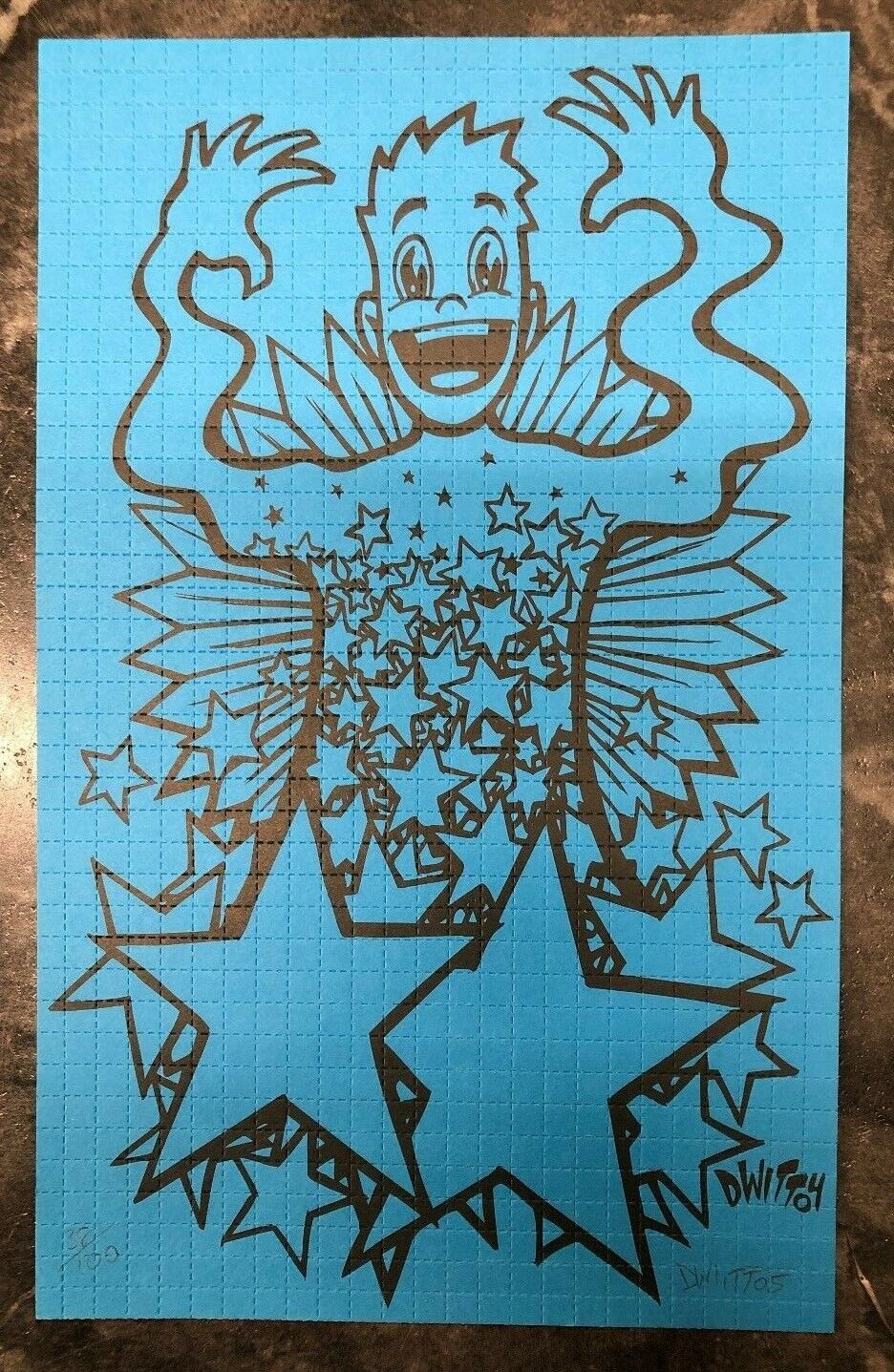 Dwitt - 2005 - Wiggly Star Man On Blue Grid Paper 