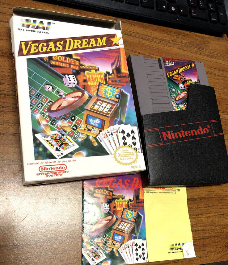 "Vegas Dream" Nintendo Entertainment System (NES) - 1989 CIB Inserts HAL