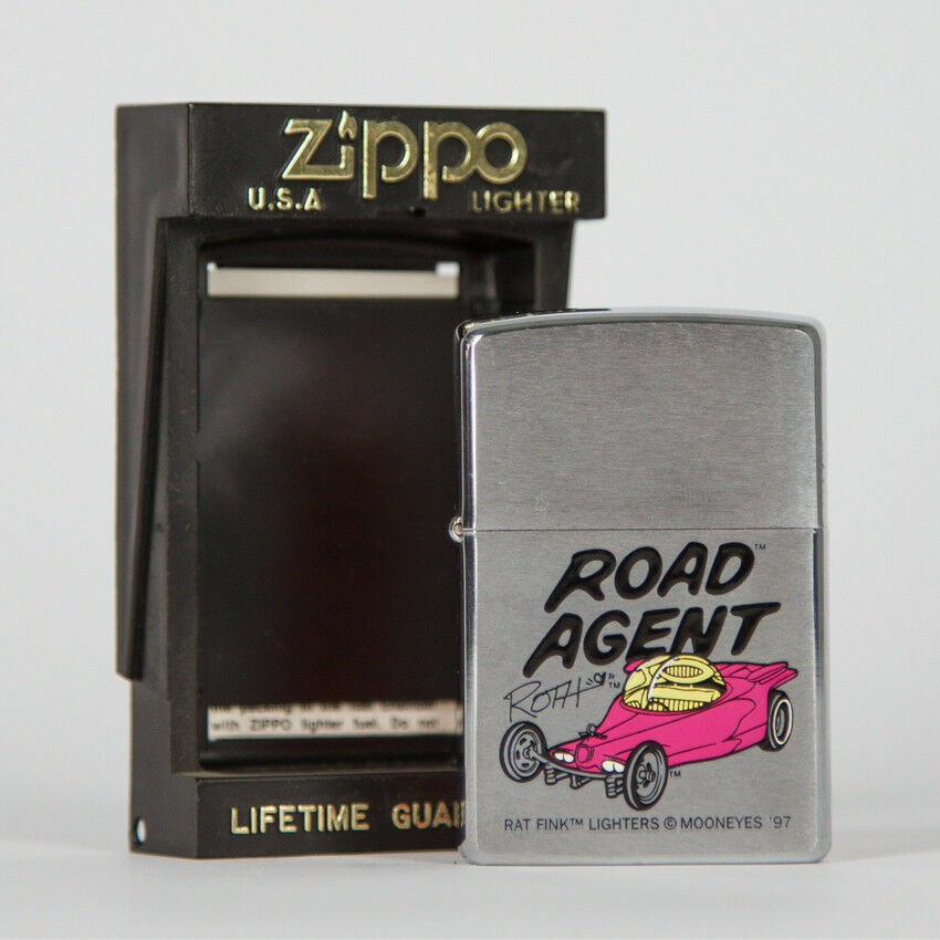 Vintage Unstruck Zippo - Big Daddy Ed Roth Road Agent Car Flamerite Rat Fink