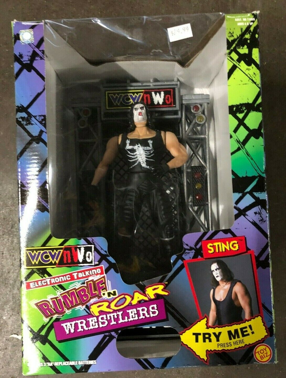 VINTAGE WCW NWO Electronic Rumble N' Roar Wrestlers "Sting" Toy Biz 1999