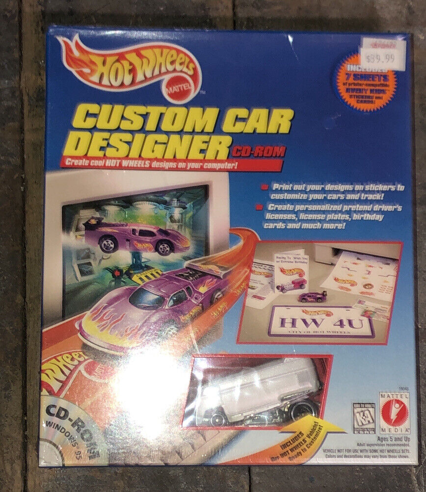 1997 Hot Wheels Custom Car Designer CD-Rom w/ VW Drag Bus RARE NEW SEALED