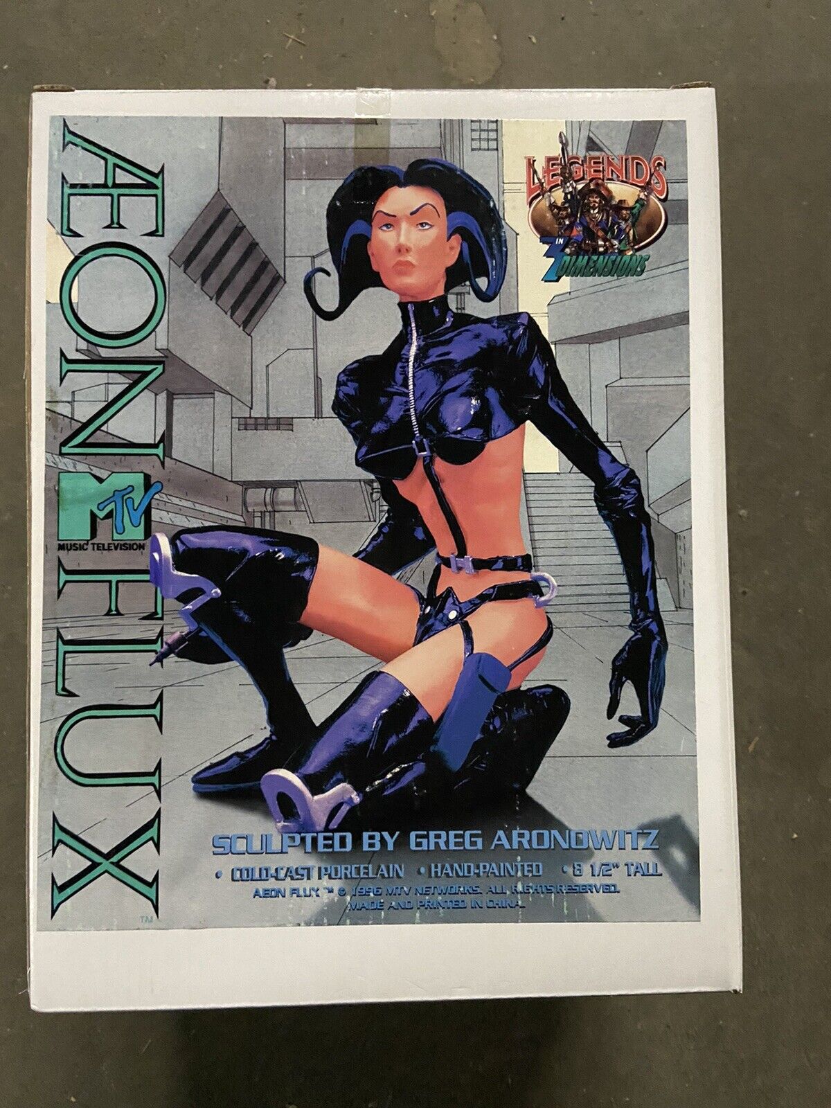 Aeon Flux Cold Cast Porcelain 8-1/2" Hand Painted Statue MTV '96 Legends in 3D