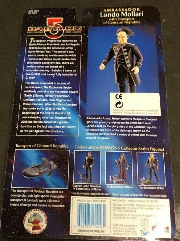 Babylon 5 Londo Mollari With Transport Of Centauri Republic Action Figure NIB 