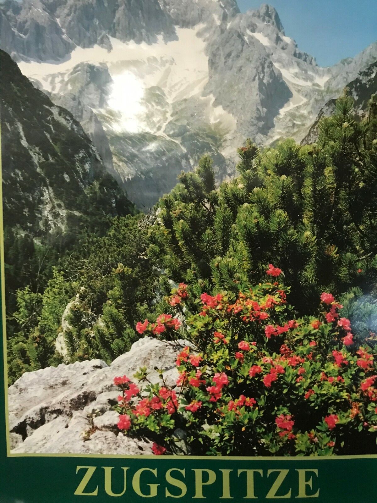 Zugspitze Mountain Vintage Travel Poster 30x38 Germany Nature Beauty Bavaria NOS