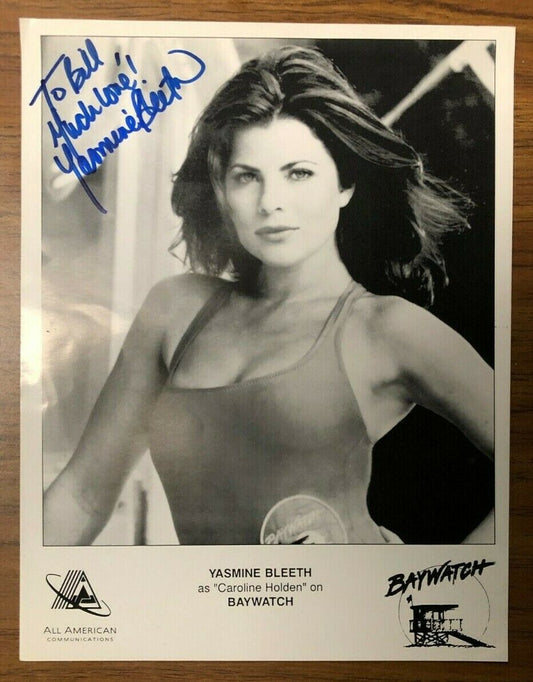 Autographed Headshot Of Yasmine Bleeth Baywatch As Caroline Holden B&W