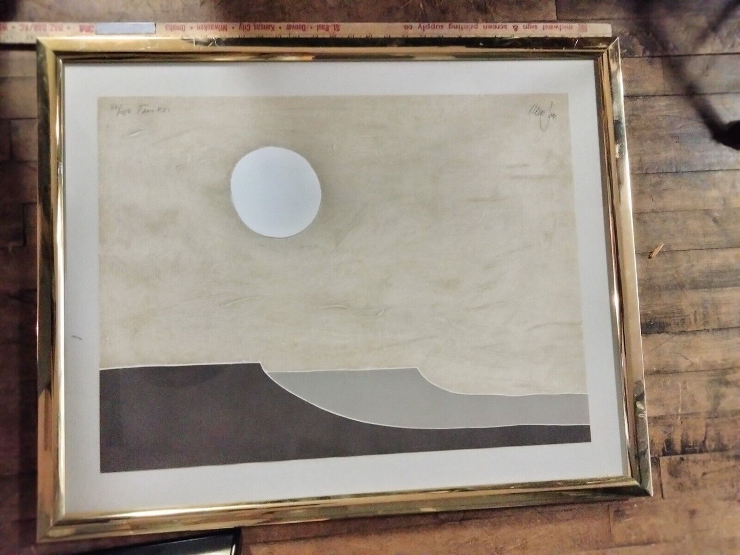 Framed Artwork Taos XXI Moon Abstract Rare Signed and numbered Decor 