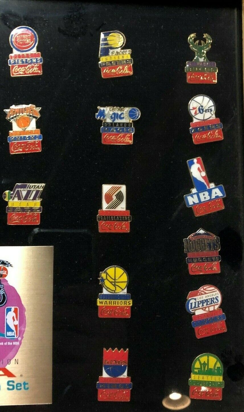  COCA COLA LIMITED EDITION NBA PIN SET (28) ALWAYS JAMMIN RARE Never Opened 