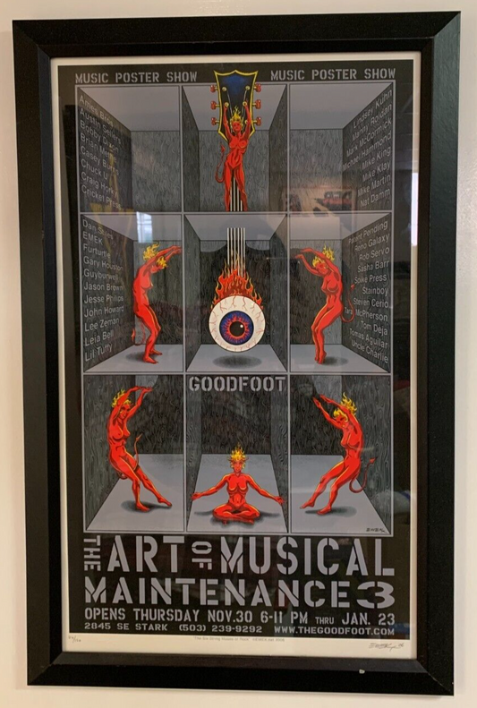 EMEK - 2006 - Framed "The Art Of Musical Maintenance 3" Music Poster Show S&N