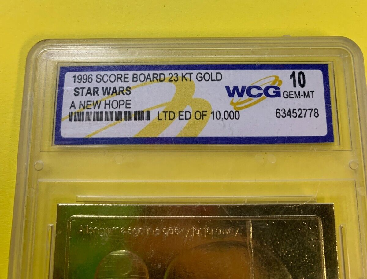 10 GEM MT GRADED 1996 Score Board 23 Karat Gold Star Wars A New Hope /10,000