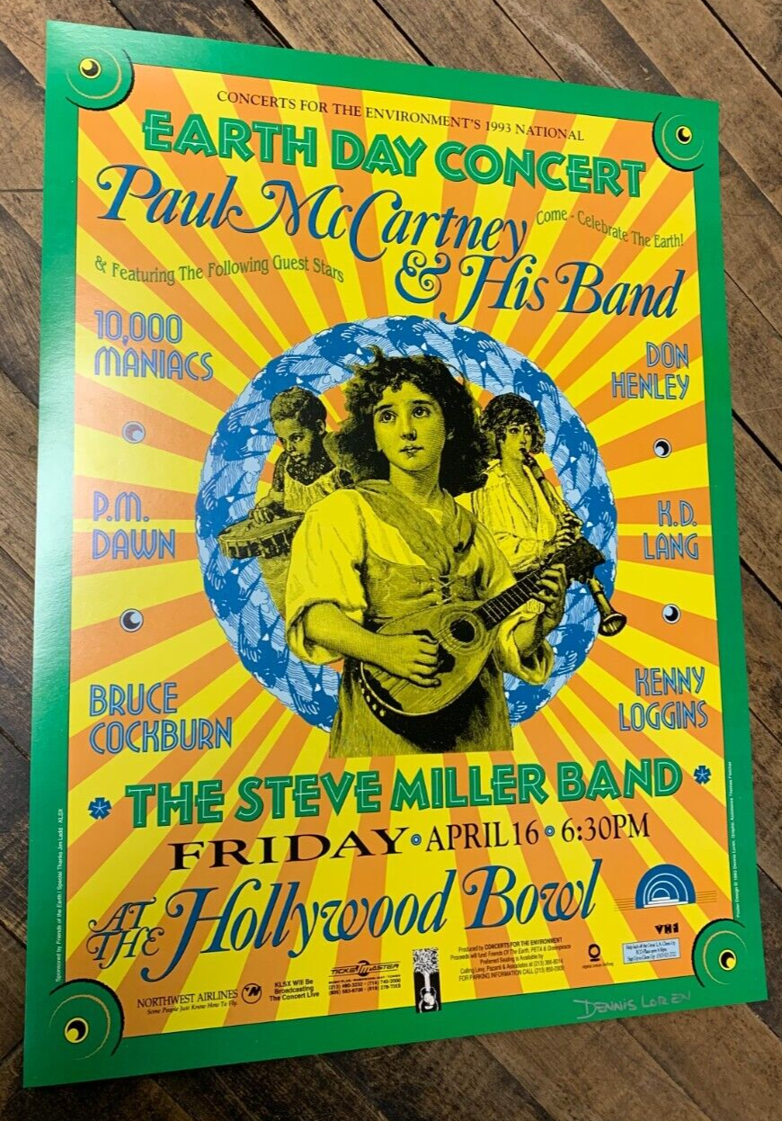 Dennis Loren - 1993 - Paul McCartney & His Band Earth Day Concert Signed LA