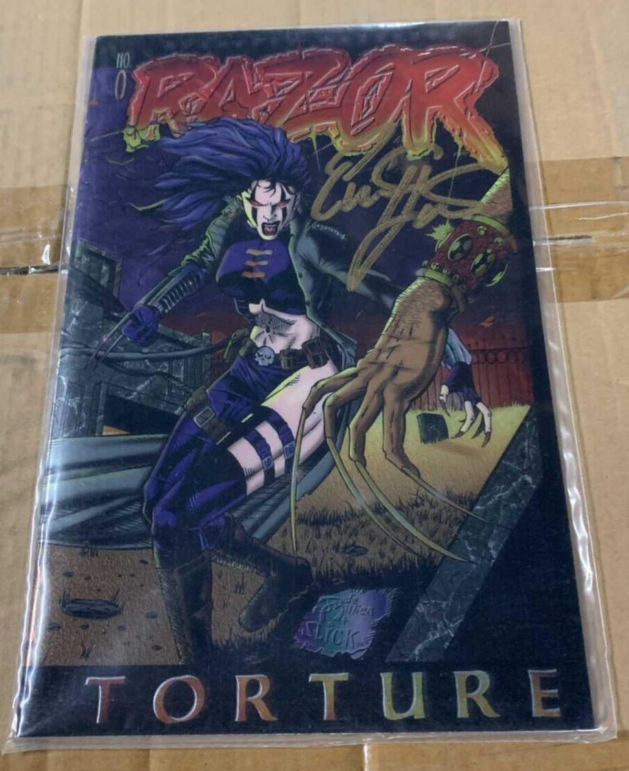 "Razor Torture" #0 Vintage Comic Book SIGNED W/ COA Everette Hartsoe London