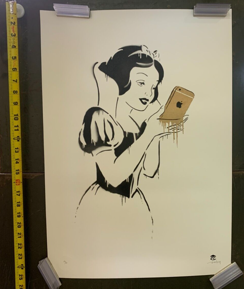 Zedsy - Poison Apple (Gold) /30 Banksy W/ COA Street Art Snow White Print