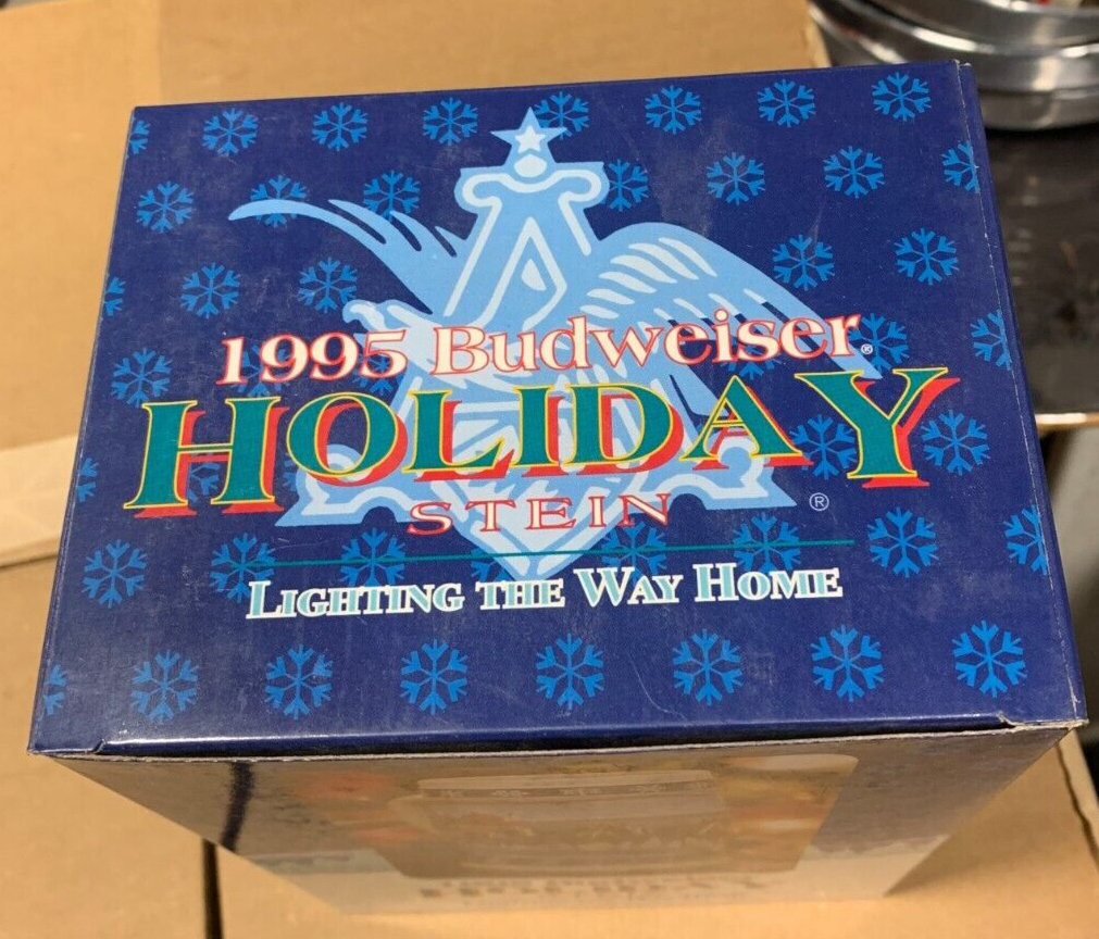 Budweiser 1995 Holiday Stein NIB "Lighting The Way Home" Clydesdales KOB