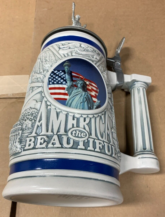 AVON Collectibles "America The Beautiful" Lidded Stein Statue Of Liberty USA