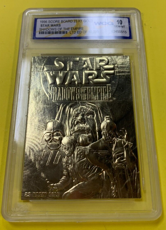 10 GEM MT GRADED 1996 Score Board 23 Karat Gold Star Wars Shadows Of The Empire