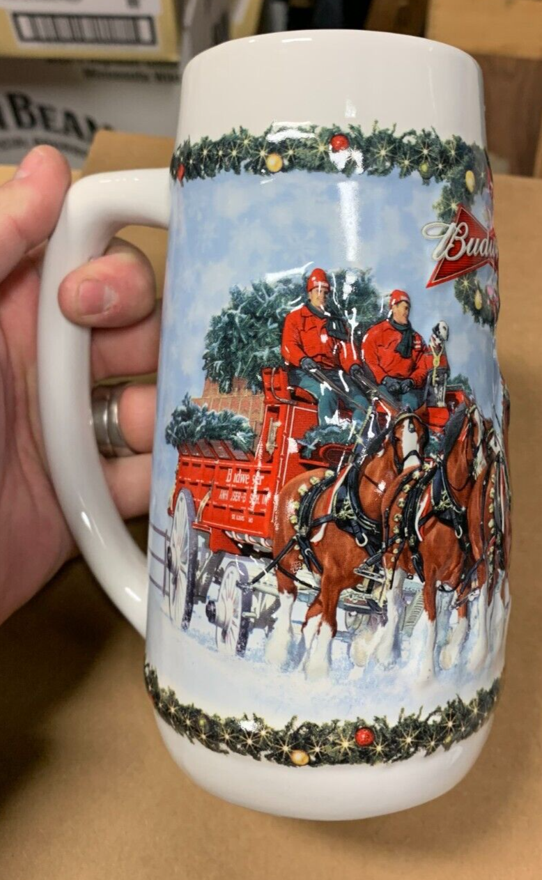 Budweiser 2009 Holiday Stein NIB "A Holiday Tradition" w/ COA Clydesdales Beer