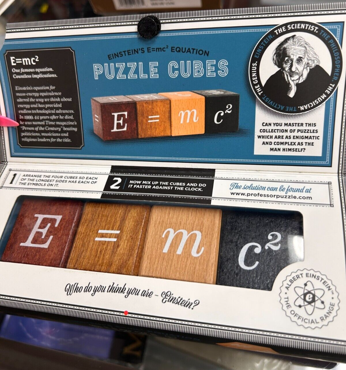 Albert Einstein's E=MC2 Equation "Puzzle Cubes" Professor Puzzle Geniuses