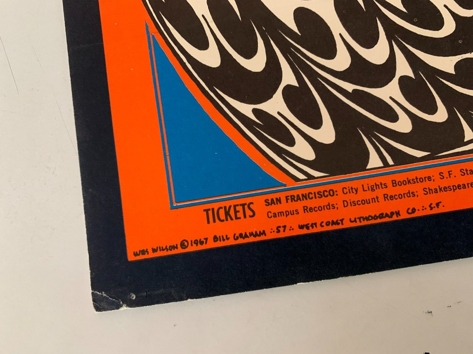 Wes Wilson - 1967 - The Byrds/Moby Grape Concert Poster OP 1st Edition Graham