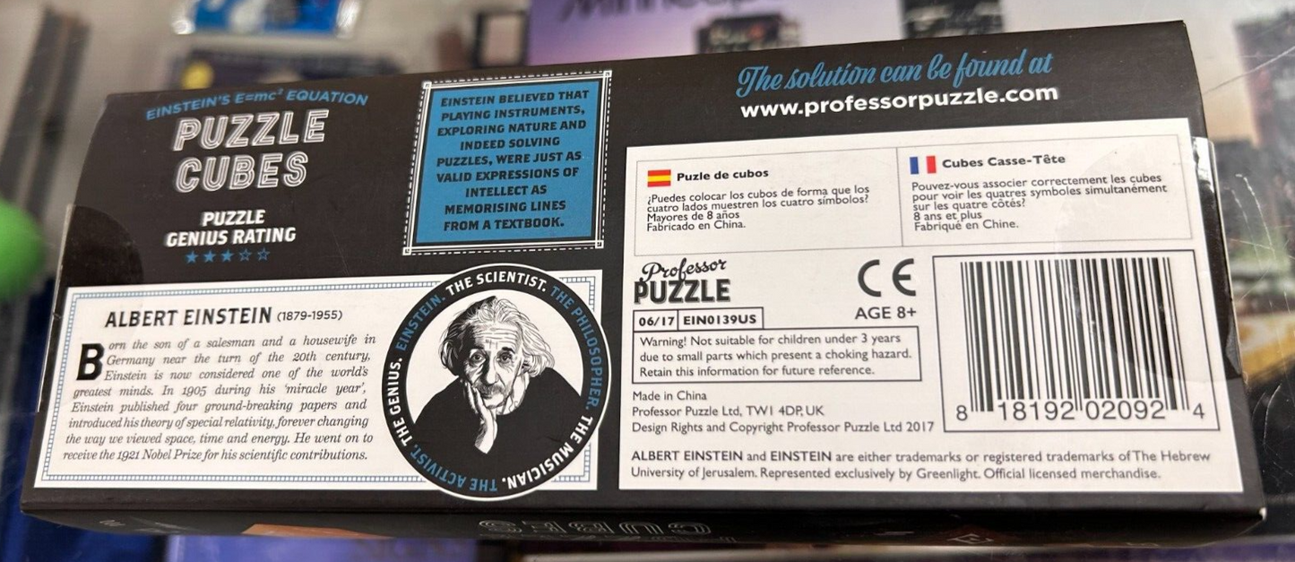 Albert Einstein's E=MC2 Equation "Puzzle Cubes" Professor Puzzle Geniuses