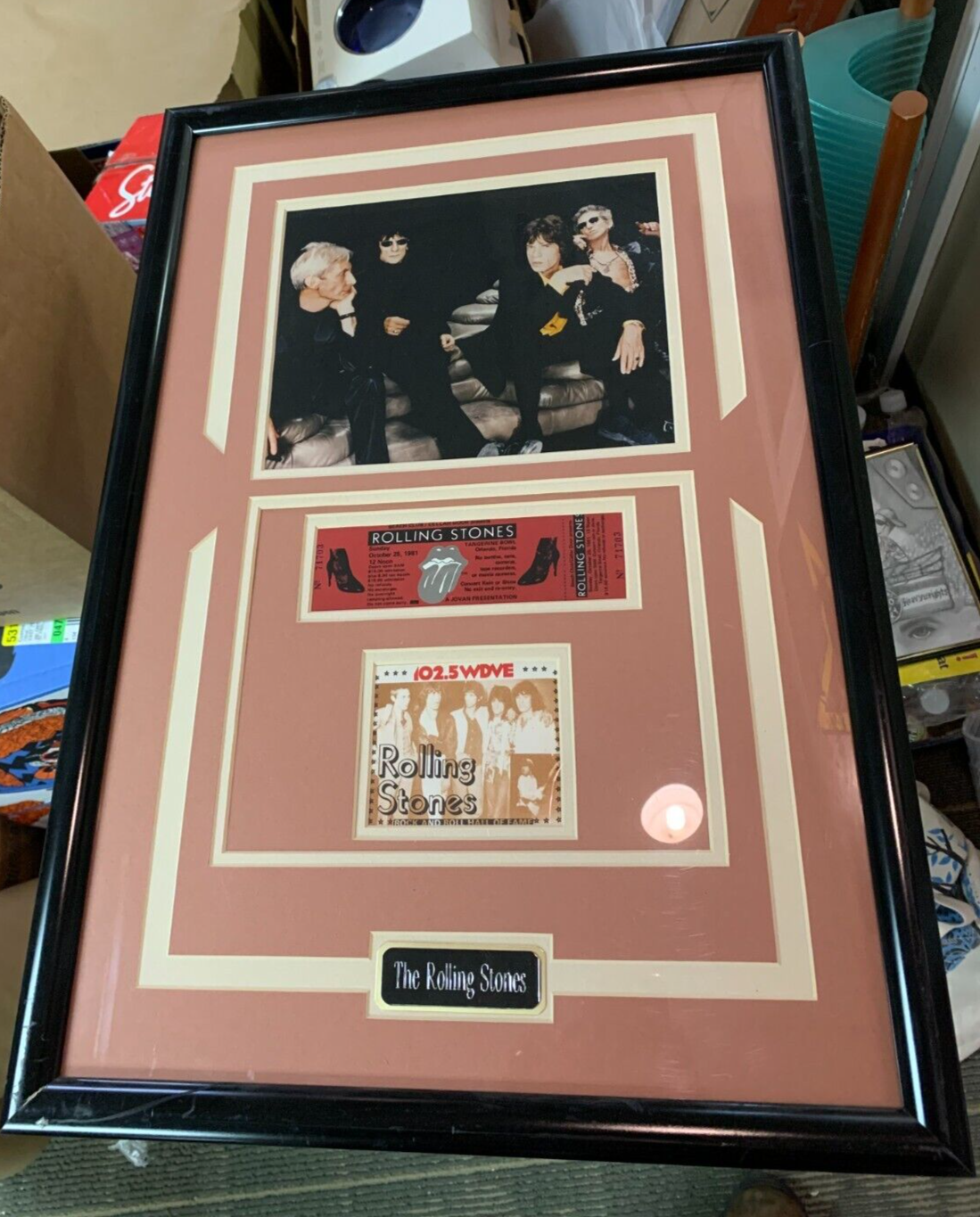 FRAMED The Rolling Stones Photo W/ 1981 Concert Ticket Orlando, FL Hall Of Fame