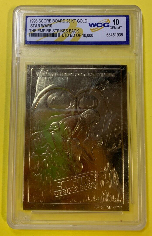 10 GEM MT GRADED 1996 Score Board 23 Karat Gold Star Wars Empire Strikes Back