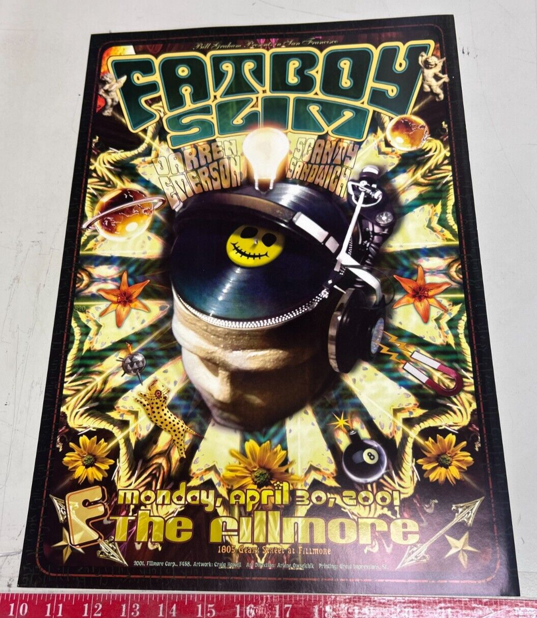 Craig Howell - 2001 - Fatboy Slim Concert Poster BGP @ Fillmore San Francisco