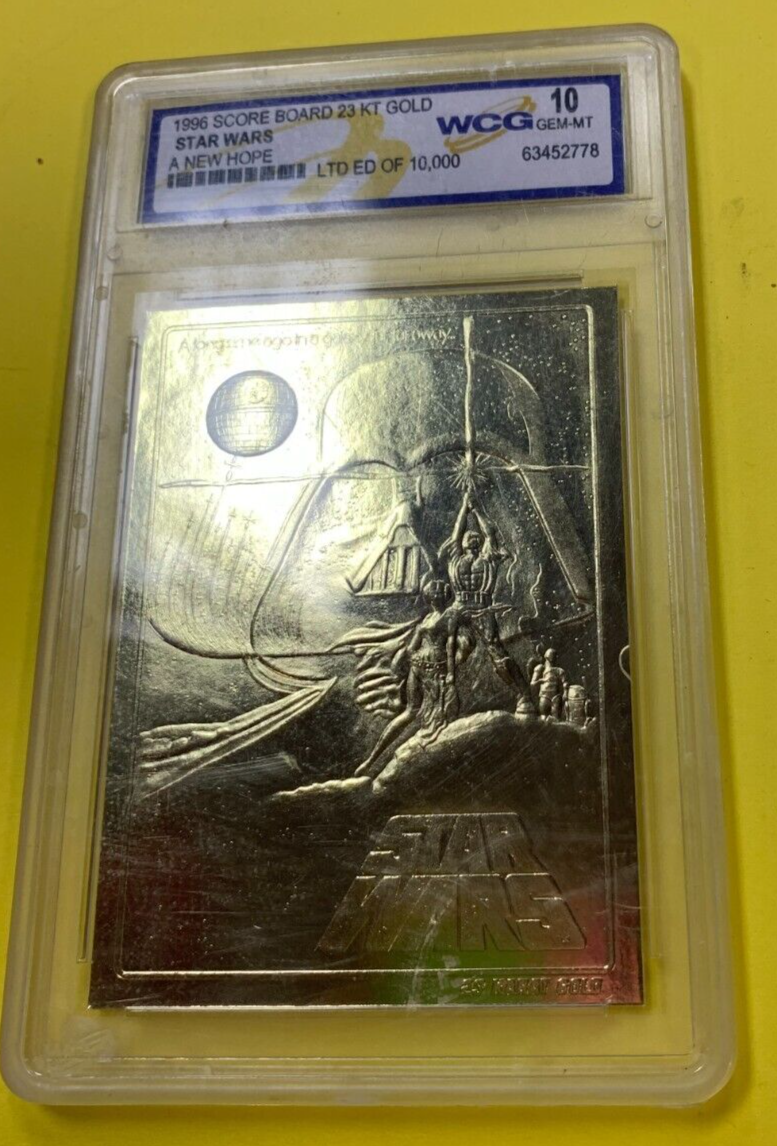 10 GEM MT GRADED 1996 Score Board 23 Karat Gold Star Wars A New Hope /10,000