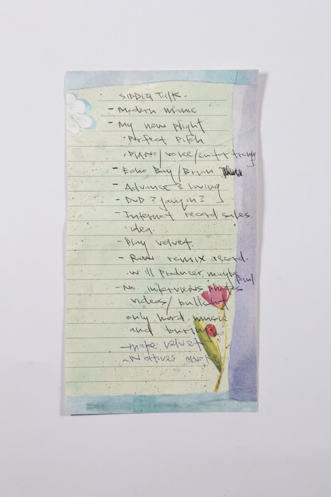 EYEDEA ARCHIVE- Hand Written Notes/ Eyedeas Ideas- Modern Manic OOAK Velvet