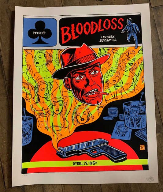 Ward Sutton - 1996 - Bloodloss Concert Poster S&N Jessamine, Laundry Seattle, WA