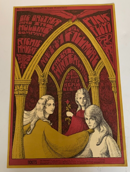 Bonnie MacLean - 1967 - Pink Floyd/Big Brother & The Holding Co. Concert Poster