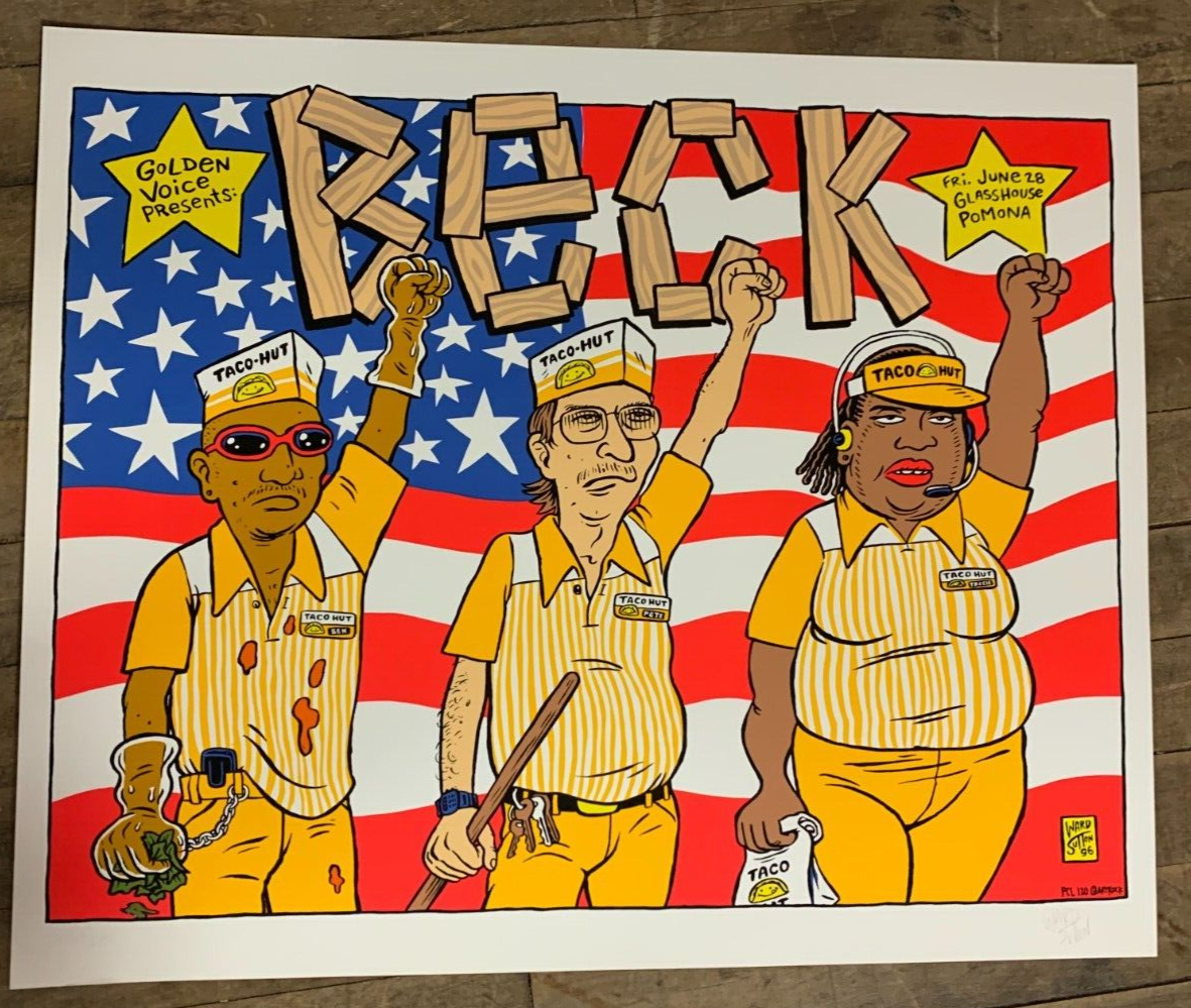 Ward Sutton - 1996 - Beck Concert Poster S&N @ The Glass House, Pomona CA